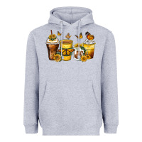 Heather Grey butterfly coffee cups Heavyweight Hoodie - Zillion Design Studio