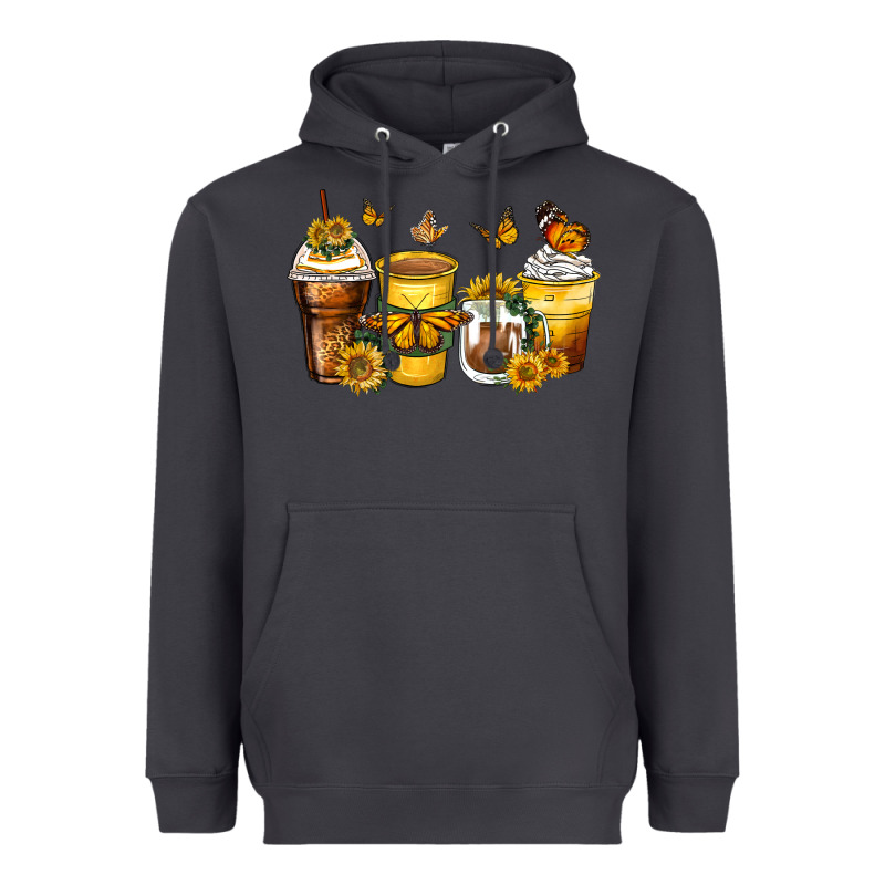 Butterfly Coffee Cups Heavyweight Hoodie by Zillion Design Studio | Teevron