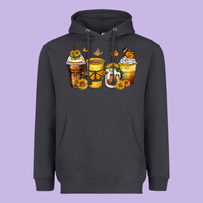 Butterfly Coffee Cups Heavyweight Hoodie Designed By Zillion Design Studio