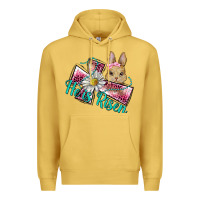 Antique Gold he is risen cross rabbit Premium Hoodie - BarkalooDesign