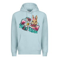 Blue Mist he is risen cross rabbit Premium Hoodie - BarkalooDesign