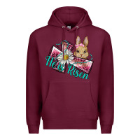 Burgundy he is risen cross rabbit Premium Hoodie - BarkalooDesign
