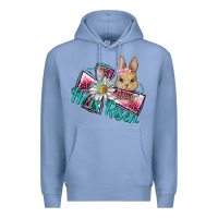 Colony Blue he is risen cross rabbit Premium Hoodie - BarkalooDesign