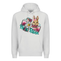 Dove Grey he is risen cross rabbit Premium Hoodie - BarkalooDesign