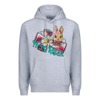 Heather Grey he is risen cross rabbit Premium Hoodie - BarkalooDesign