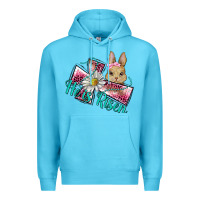 Ocean Blue he is risen cross rabbit Premium Hoodie - BarkalooDesign