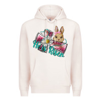 Pale Pink he is risen cross rabbit Premium Hoodie - BarkalooDesign