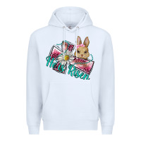 White he is risen cross rabbit Premium Hoodie - BarkalooDesign