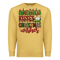 Antique Gold gingerbread kisses and christmas wishes Premium Sweatshirt - FaDigitalArtStudio