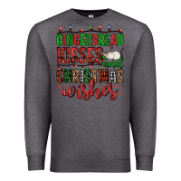 Charcoal Heather gingerbread kisses and christmas wishes Premium Sweatshirt - FaDigitalArtStudio