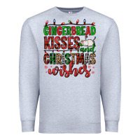 Heather Grey gingerbread kisses and christmas wishes Premium Sweatshirt - FaDigitalArtStudio