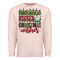 Pale Pink gingerbread kisses and christmas wishes Premium Sweatshirt - FaDigitalArtStudio