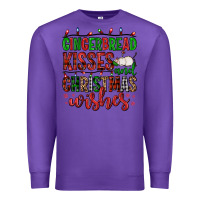 Purple gingerbread kisses and christmas wishes Premium Sweatshirt - FaDigitalArtStudio