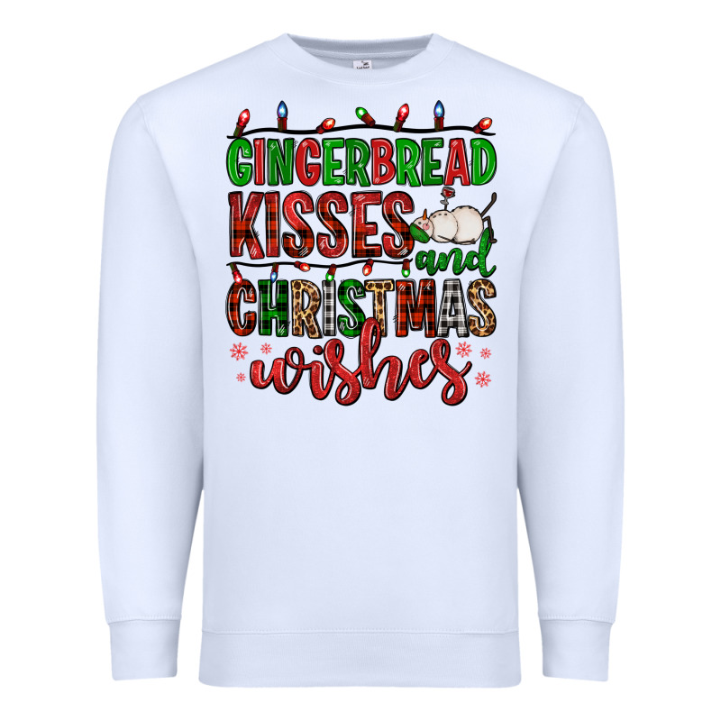 Gingerbread Kisses And Christmas Wishes Premium Sweatshirt by FaDigitalArtStudio | Teevron