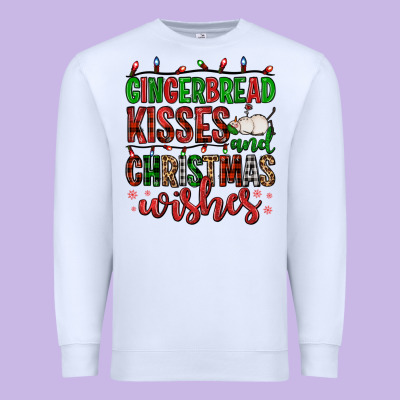 Gingerbread Kisses And Christmas Wishes Premium Sweatshirt Designed By Fadigitalartstudio