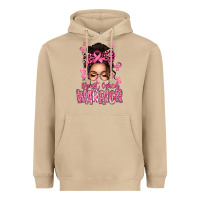 Mushroom brest cancer warrior afro messy bun Heavyweight Hoodie - texasbilliewilder
