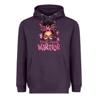 Plum brest cancer warrior afro messy bun Heavyweight Hoodie - texasbilliewilder