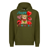 Army Green happy valentines day Premium Hoodie - NancyCooperArtShop
