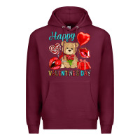 Burgundy happy valentines day Premium Hoodie - NancyCooperArtShop