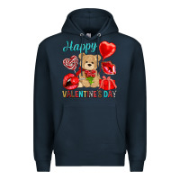 Navy happy valentines day Premium Hoodie - NancyCooperArtShop