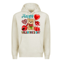 Oatmeal Heather happy valentines day Premium Hoodie - NancyCooperArtShop