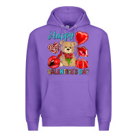 Purple happy valentines day Premium Hoodie - NancyCooperArtShop