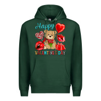 Sports Green happy valentines day Premium Hoodie - NancyCooperArtShop