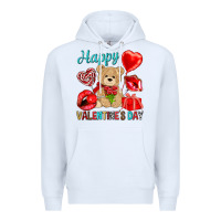 White happy valentines day Premium Hoodie - NancyCooperArtShop