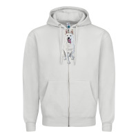 Dove Grey Hand Drawing White Shepherd Zipper Hoodie - RanaPortraitStore