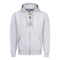Heather Grey Hand Drawing White Shepherd Zipper Hoodie - RanaPortraitStore