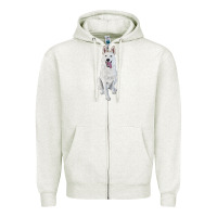 Oatmeal Heather Hand Drawing White Shepherd Zipper Hoodie - RanaPortraitStore