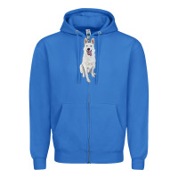 True Royal Hand Drawing White Shepherd Zipper Hoodie - RanaPortraitStore