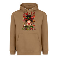 Toasted Coconut just a girl who loves christmas afro messy bun Heavyweight Hoodie - texasbilliewilder
