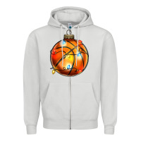Dove Grey christmas  baskerball Zipper Hoodie - Zillion Design Studio