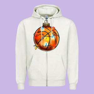 Christmas  Baskerball Zipper Hoodie Designed By Zillion Design Studio