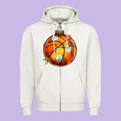 Christmas  Baskerball Zipper Hoodie Designed By Zillion Design Studio
