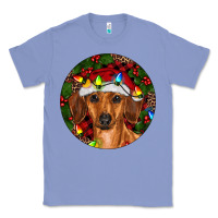 Colony Blue Christmas Dachshund Classic Tee - RanaPortraitStore