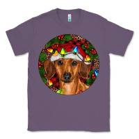 Lavender Christmas Dachshund Classic Tee - RanaPortraitStore