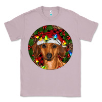 Lilac Christmas Dachshund Classic Tee - RanaPortraitStore