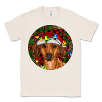 Natural Christmas Dachshund Classic Tee - RanaPortraitStore