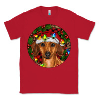 Red Christmas Dachshund Classic Tee - RanaPortraitStore