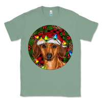 Sage Christmas Dachshund Classic Tee - RanaPortraitStore