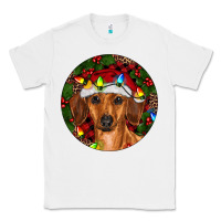 White Christmas Dachshund Classic Tee - RanaPortraitStore