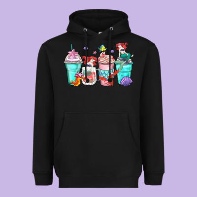 Ariel Coffee Cups Heavyweight Hoodie Designed By Zillion Design Studio