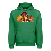 Emerald Red Barn Farm Animals Urban Hoodie - Jasminsmagicworld