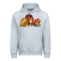 Heather Grey Red Barn Farm Animals Urban Hoodie - Jasminsmagicworld