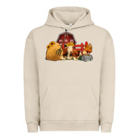 Pigment French Oak Red Barn Farm Animals Urban Hoodie - Jasminsmagicworld
