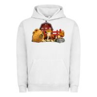 Pigment Lunar Rock Red Barn Farm Animals Urban Hoodie - Jasminsmagicworld
