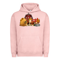 Pigment Salmon Red Barn Farm Animals Urban Hoodie - Jasminsmagicworld