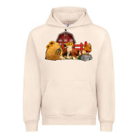 Sandshell Red Barn Farm Animals Urban Hoodie - Jasminsmagicworld